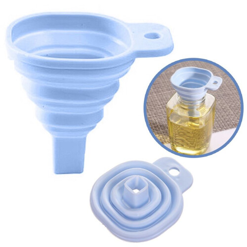 2X Novelty Silicone Folding Funnel Telescopic Long Collapsible Style Funnels 1
