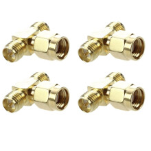 8 Stueck RP-SMA-Stecker Auf RP-SMA Female Zwei Triple T RF Adapter Verbindungsstueck 3-Wege Splitter