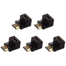 5X Adapter 90 Grad Rechtwinklig L - Typ (Unten) Schwarz
