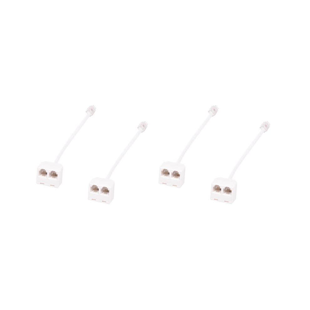 4Pcs 6P4c Rj11 Dual Female To Male Telephone Cable Splitter Adapter 4712923675918