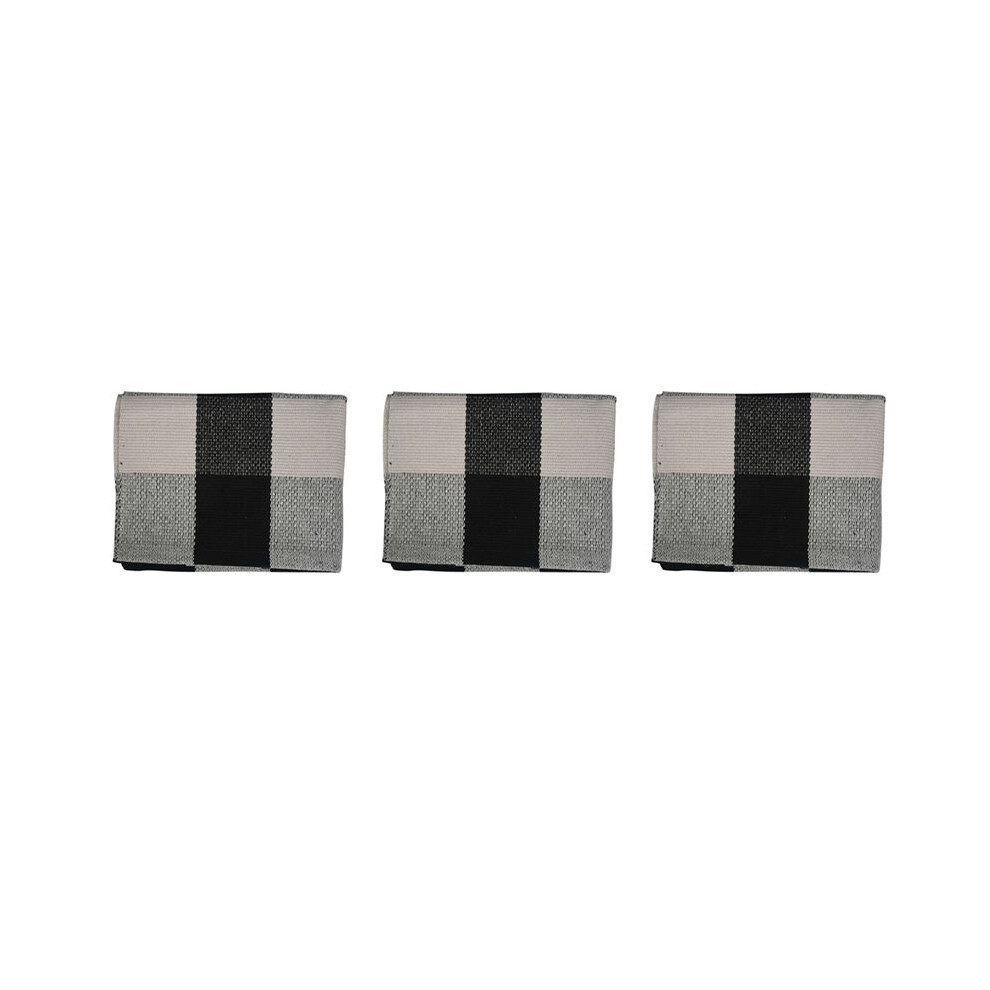 3X Cotton Plaid Rugs, Check Rug,23.6Inch X35.4inch,Checkered Outdoor Rug, (Black And White Porch Rugs) White,Black Exogio