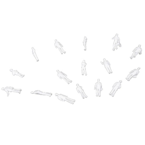 200Pcs HO Scale 1:100 White Model People Unpainted Train Figures 1