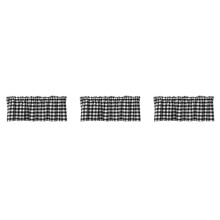 3X  Plaid Valances for Kitchen Farmhouse Check Plaid Valances for Window Treatment Decor (Black and White)