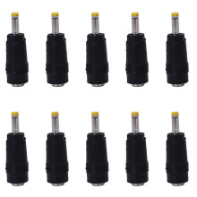 10X Yellow Tip 4.0X1.7 mm Male Plug to 5.5X2.1mm Female Jack Power Connector Black