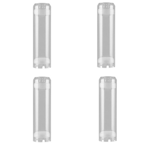 4pcs 10-Inch Reusable Empty Clear Cartridge Water Filter Housing Various Media Refillable