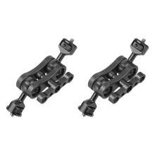 2X Double 1/4 Adapter Magic Arm Crab Clamp 3/8 Mount Light Field Monitor Camera Stand Bracket - Black