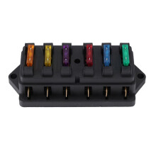 5X 6-Way Fuse Holder Box Auto Vehicle Circuit Blade Box Block + Fuse