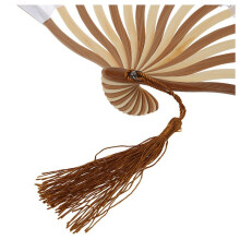 3X Chinese Gray Peony Blossom Fabric Bamboo Folding Dancing Hand Fan White