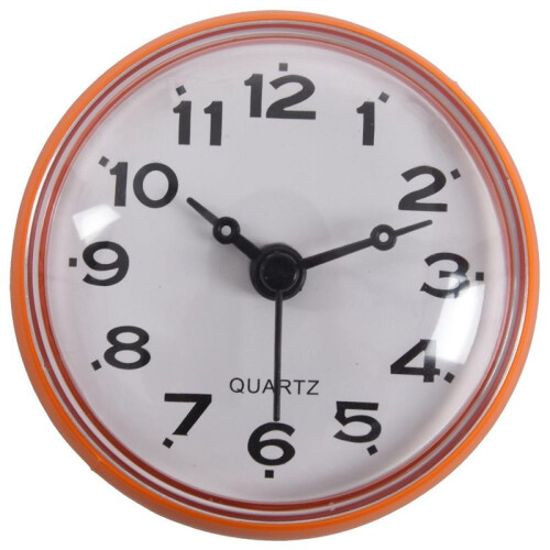 2pcs 7cm Waterproof Kitchen Bathroom Shower Clock Suction Cup Sucker Wall Orange 1