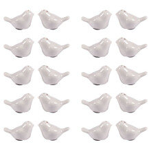 10 ensemble de salière et poivrière en céramique Love Birds cadeaux de mariage personnalisés - blanc