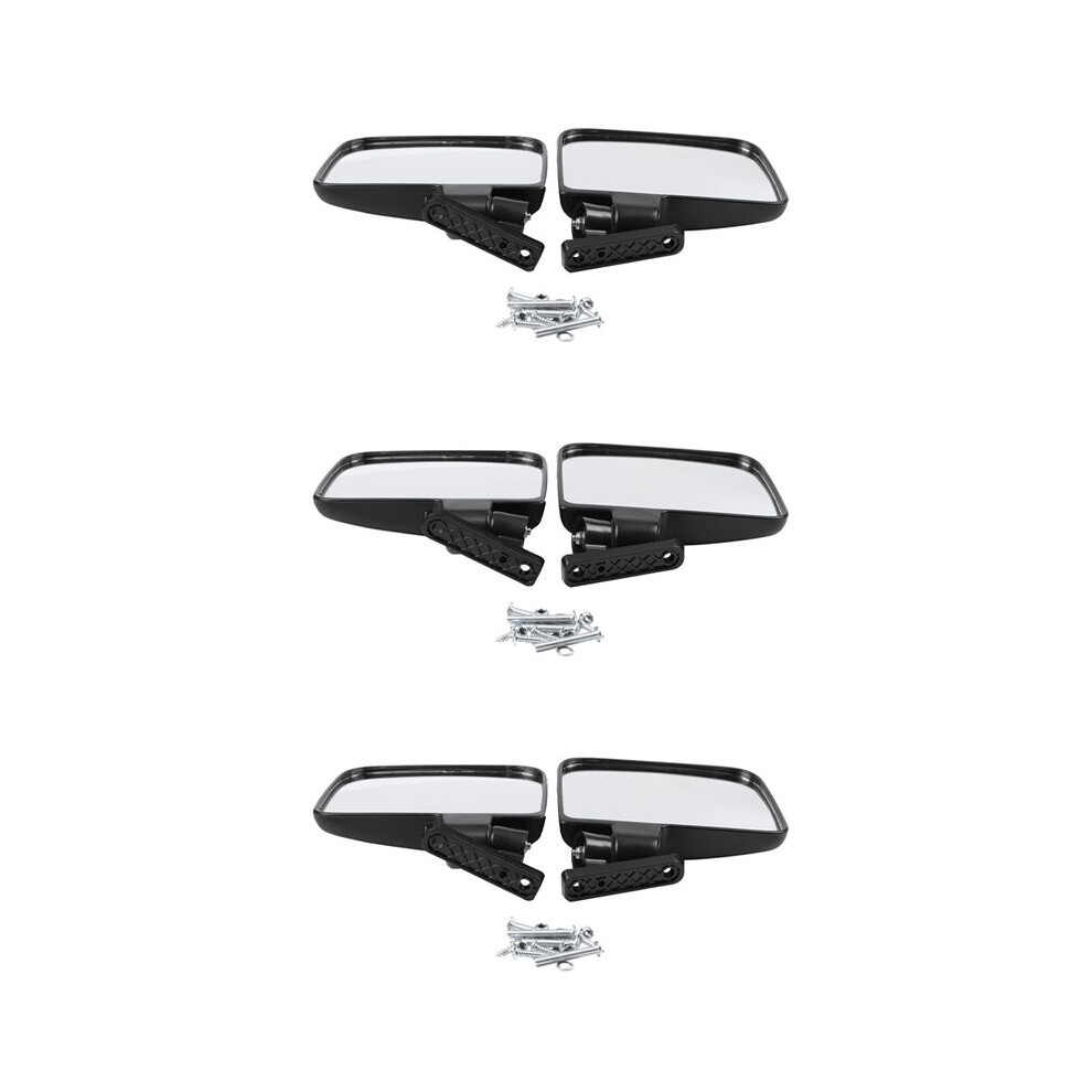 6X Cart Mirrors - Universal Folding Side View Mirror For Carts Club Car, Ezgo, Star, Zone Carts Exogio