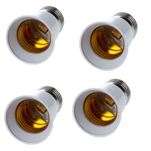 4X E27 auf E27 Gluehlampe-Lampen-Halter-Adapter Extender Basis