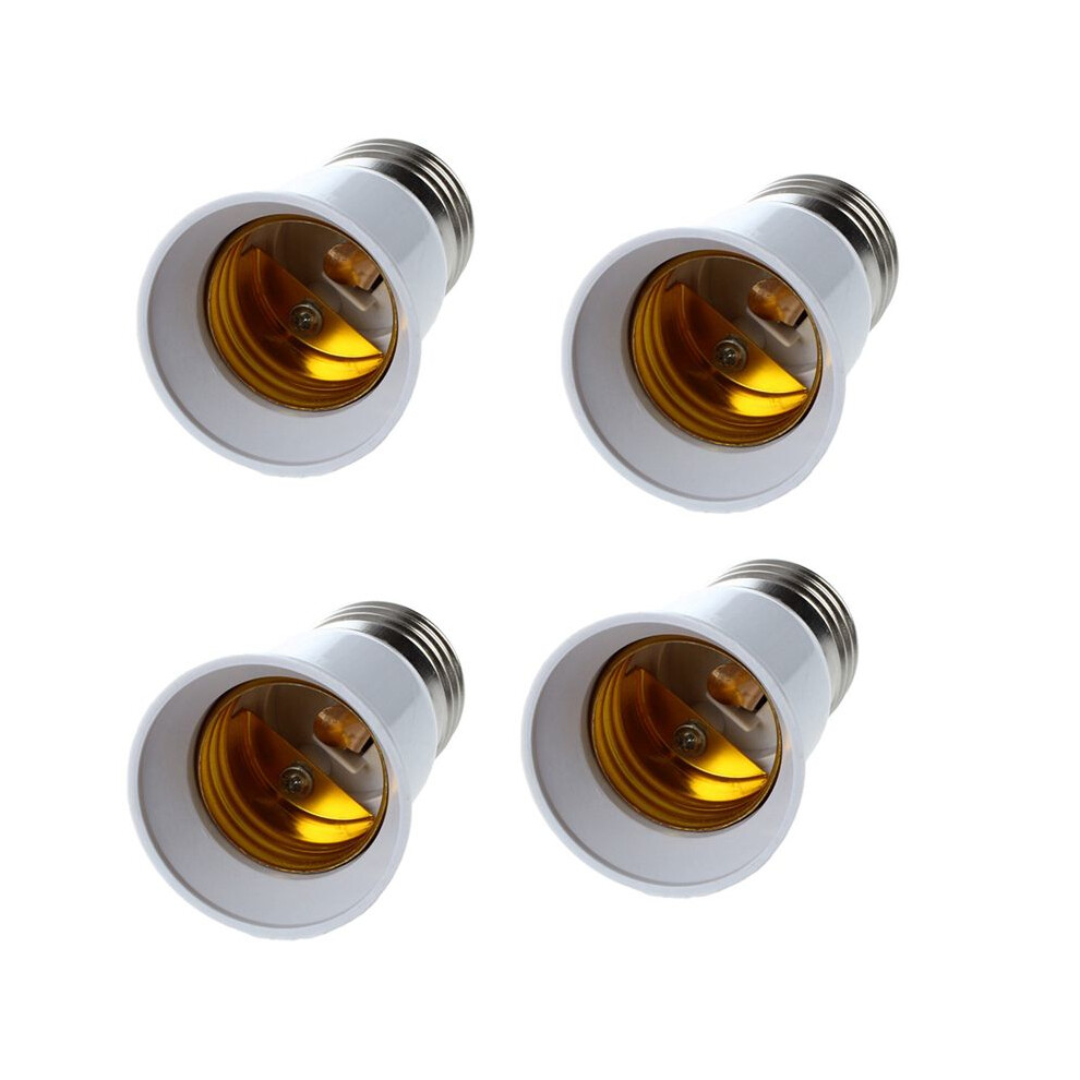 4X E27 To E27 Bulb Holder Tone Adapter Extender Silver/White Exogio