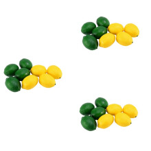 Pacote de 24 LimõEs Artificiais Falsos LimõEs Frutas para Enchimento de Vasos para DecoraçãO de Festas de Cozinha em Casa, Amarelo e Verde
