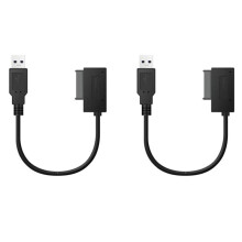2X USB Adapter PC 6P + 7P CD DVD Rom zu USB 2.0 Konverter Slimline 13 Pin Laufwerk Kabel für PC Laptop Notebook