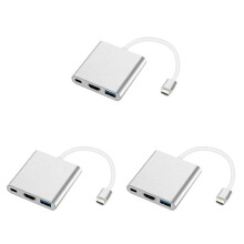 3X USB C Zu Adapter, 3 in 1 Multiport USB Typ C Zu 4K , USB 3.0 und USB C Power Delivery Port Konverter Kompatibel