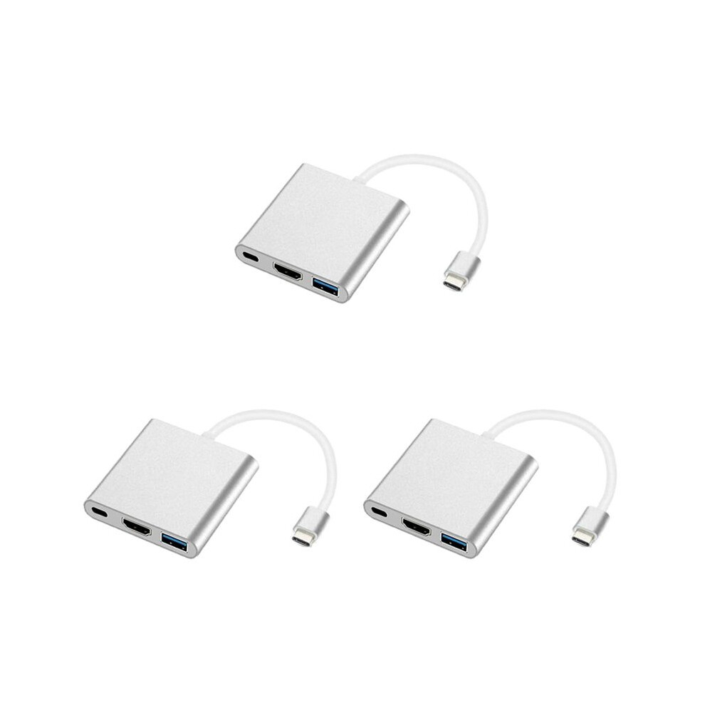 3X Usb C To Adapter, 3 In 1 Multiport Usb Type C To 4K ,Usb3.0 & Usb C Power Delivery Port Converter Compatible 4711614892818