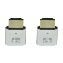 2X Plugue FictíCio 4K CompatíVel com com Luz LED para Placas GráFicas, AcessóRios para PC, Adaptador de ExibiçãO Visual para Desktop/Laptop B