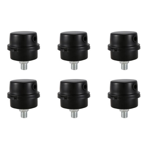 6X Air Compressor Intake Filter Muffler Silencer 1/4BSP 13mm Thread Black