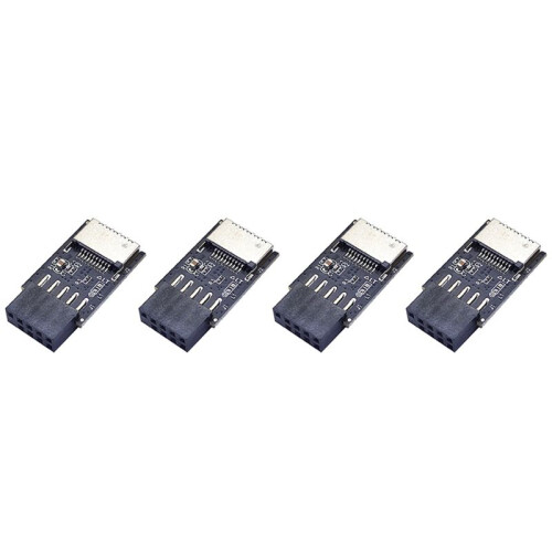 4X Motherboard USB2.0 9Pin zu TYPE-C A-KEY Frontstecker-Konverter USB3.2 TYPE-E-Schnittstellen-Header-Adapter