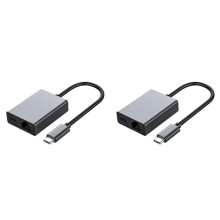 2X for TV 4K USB Dock Adapter USB C Ethernet USB C to Ethernet Adapter Plug and Support PD Charging