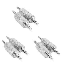 6pcs 3.5mm Stereo Male to 3.5mm Male Headphone Audio Adapter Jack Coupler Connector