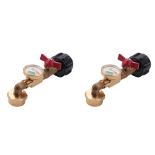2X Propan-Adapter 1 Lb Bis 20 Lb, QCC1 Propan-NachfüLlwinkeladapter mit Manometer und EIN-Aus-Steuerventil für 1 Lb-Propantank