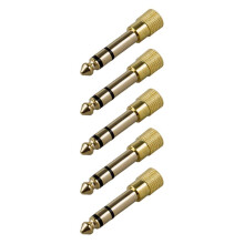 5X Hochwertig Kopfhoerer Adapter Stereo Vergoldet Anschluss 1/4 Zoll(6,3 Mm) Stecker auf 1/8 Zoll (3,5 Mm) Buchse