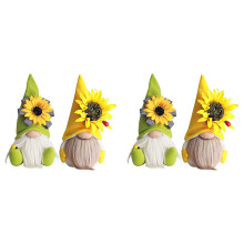 4 PCS Sunflower Gnome Summer Gnomes Plaid Sunflower Gnome Ornaments Sunflower Decor
