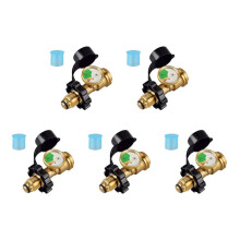 5X Universal-Propantank-Adapter mit Manometer Wandelt QCC1/Typ 1-Propantank-FüLlstandsanzeige für Wohnmobil Campe, Zylinder Um