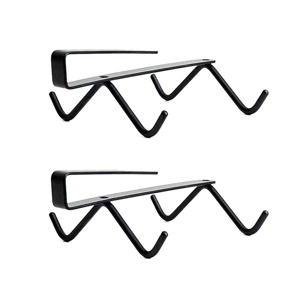 Exogio 2X Cup Hook Under Cabinet With 4 Hooks Coffee Mug Rack Holder Nail Free Hanger Kitchen Hanging Storage Rack