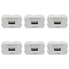 6X Handy-Ladepanel, USB-Stromversorgungsmodul, 220-V-Buchse, 5-V-Transformator, 2,1 A, USB-Ladesteckdose, Schaltadapter