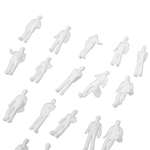 500Pcs HO Scale 1:100 White Model People Unpainted Train Figures