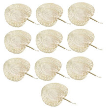 10X Coole Baby-Muggenwerende Ventilator Zomer Handmatige Rieten Handventilatoren Palmblad