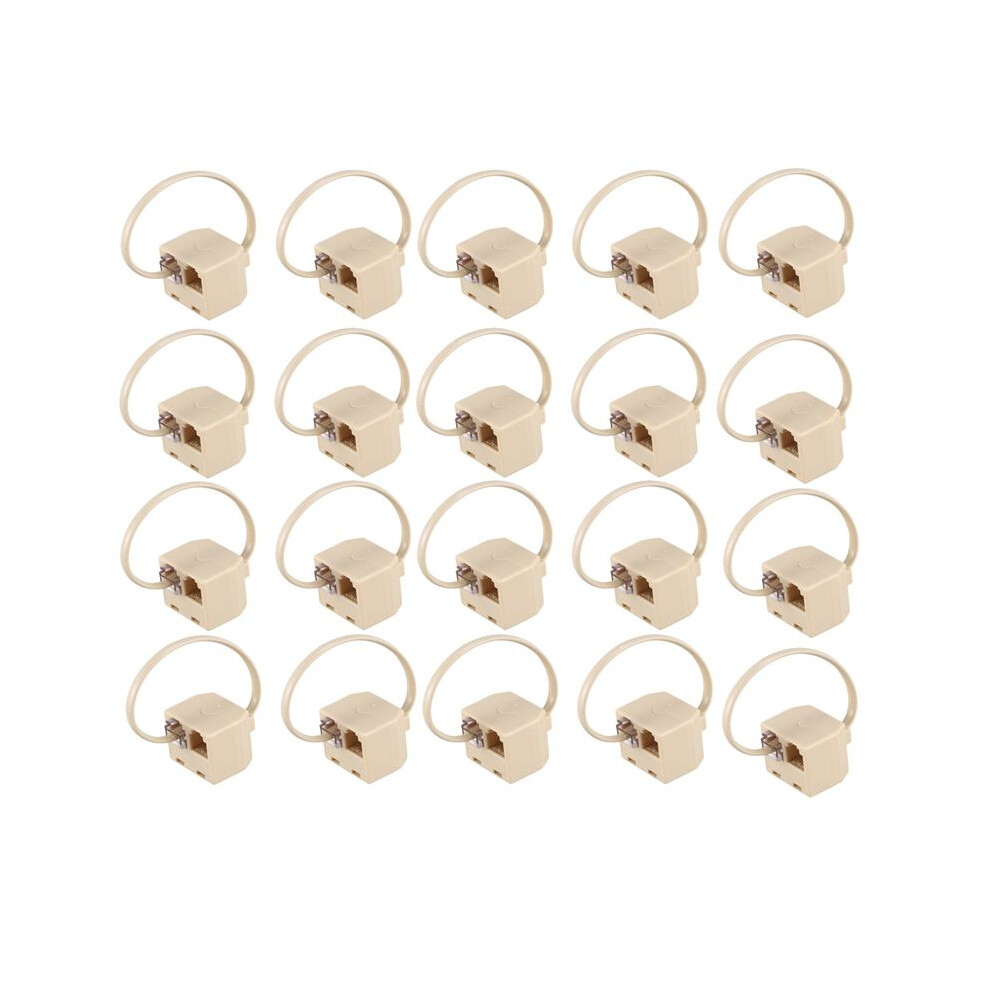 20X Rj11 6P4c 2 Way Outlet Telephone Jack Splitter Adapter Beige 6031139572001