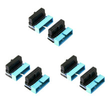 6Pcs USB 3.0 20 Pin Down 90 Degree Angled Male to Female Extension Adapter for Motherboard