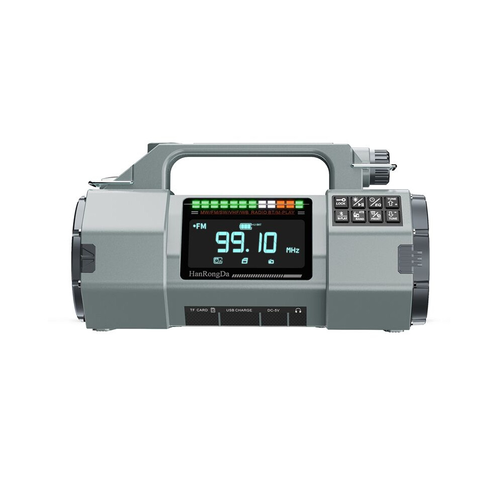 Hanrongda New Hrd-908 Solar Hand-Crank Radio Full-Band Emergency Lighting Speaker Fm/Mw/Sw/Vhf/Wb Sos Radio A 6033357112502