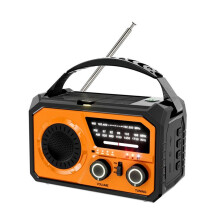 16000mAh Emergency Weather Radio Solar &Hand Crank Powered AM/FM/WB SOS 5.3, Type-C Charging Orange