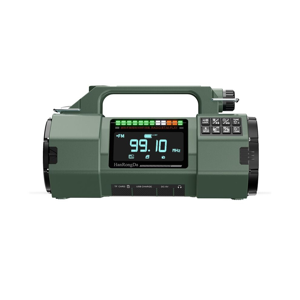 Hanrongda New Hrd-908 Solar Hand-Crank Radio Full-Band Emergency Lighting Speaker Fm/Mw/Sw/Vhf/Wb Sos Radio B 6031643142783