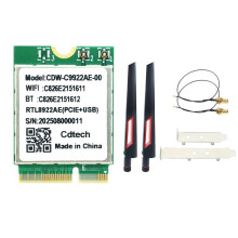 RTL8922AE WiFi7-Kaart 6338 Mbps Tri-Band 2.4G/5G/6G Draadloze WiFi-Adapter Bluetooth5.4 M.2 voor Win10/Win11 + 10DB-Antenne