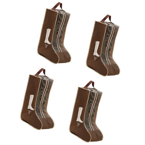 4 Stück multifunktionale Schuhbeutel, Stiefel-Staubschutz-braun