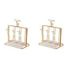 2X Water Aftappen Bekerhouder Luxe Glazen Rek Huishoudelijke Elanden Water Cup Afvoer Stand 6 Cups Keuken Tool Organiseren Cup Drogen
