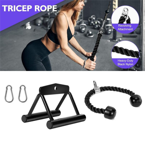 Cable Machine Attachments Set LAT Pulldown Attachments Bar for Home Gym Accessories Triceps Down Cable Handle 2