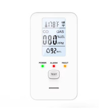 EU PLUG,4 in 1 Carbon Monoxide Detector AC Plug in with CH4 CO Temperature Humidity Sensor LCD Display for RV Home B