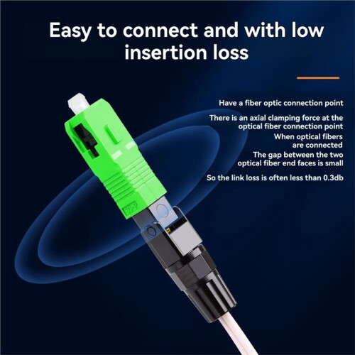10 Pcs FTTH SC APC Optical Fiber Cable Quick Connector Fast Cold Connection Adapter for CATV Network Installation 2