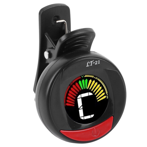 Schwarzer digitaler Clip-on-Gitarrentuner, Farbdisplay, ABS, 6x4x4cm 2