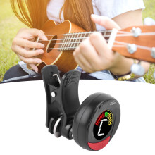 Schwarzer digitaler Clip-on-Gitarrentuner, Farbdisplay, ABS, 6x4x4cm