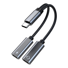 Adaptateur casque USB-C double innovant, chargeur sans faille et partenaire audio haute fidélité, câble dongle de charge rapide PD60W, fabrication