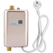 Chauffe-eau électrique sans réservoir, chauffage instantané haute efficacité 3400 W, mini chauffe-eau instantané avec écran LCD, construction