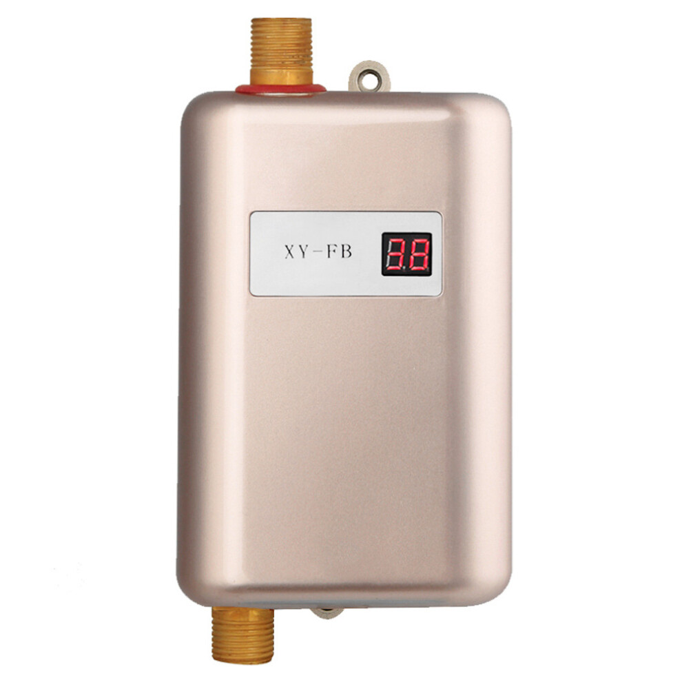 Tankless Electric Water Heater, Lcd Display Real-Time Monitoring 220V 3400W Mini Instant Heating Water Heater With Over-Temperature Protection, Water 9128293017541